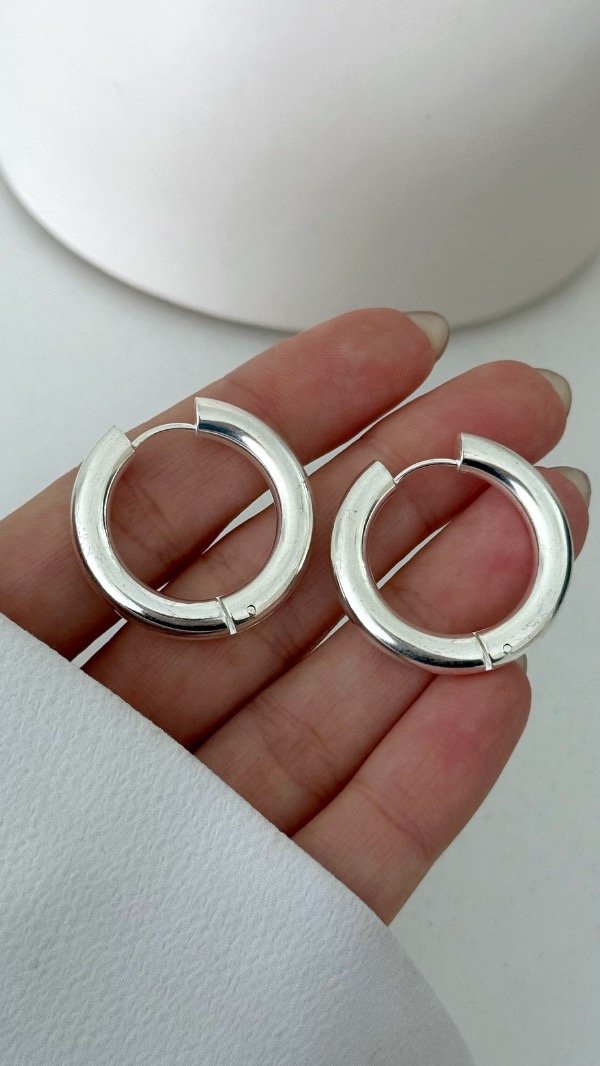 Producto - Argollas Red 3cm ACERO BLANCO