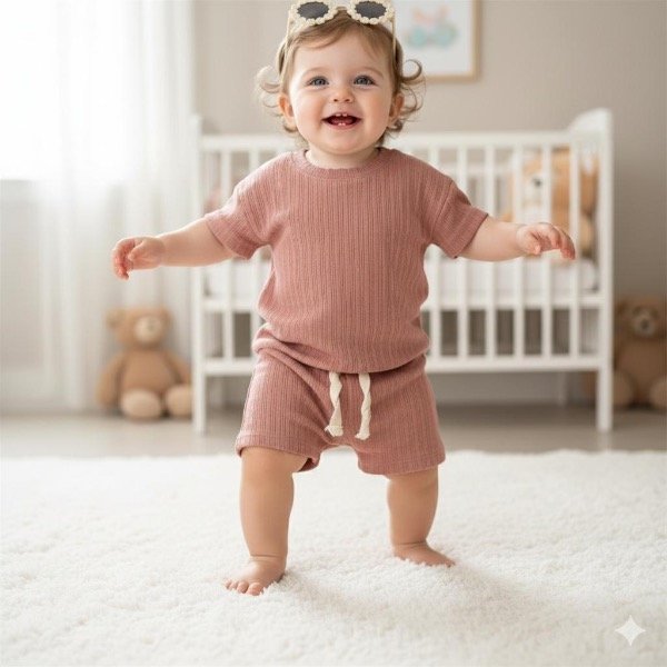 Producto - Conjunto oversize de tejido suave / Look bebé moderno