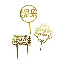 Producto - topper acrilico feliz cumpleaños