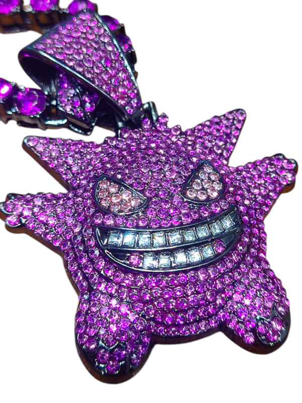 Producto - CADENA CON DIJE GENGAR FULL ICE VIOLETA