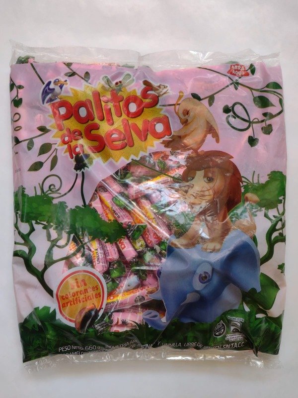 Producto - Bolsa de caramelos "Palitos de la selva" 660gr