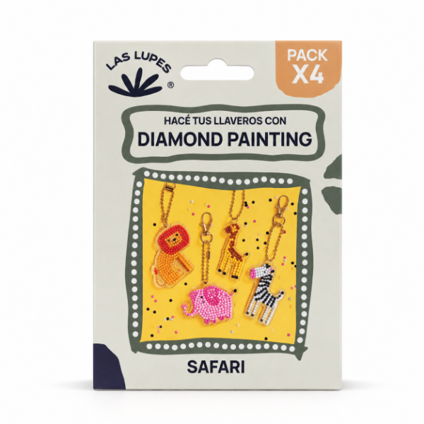 Producto - DIAMOND PAINTING LLAVEROS x4 - Safari - 0