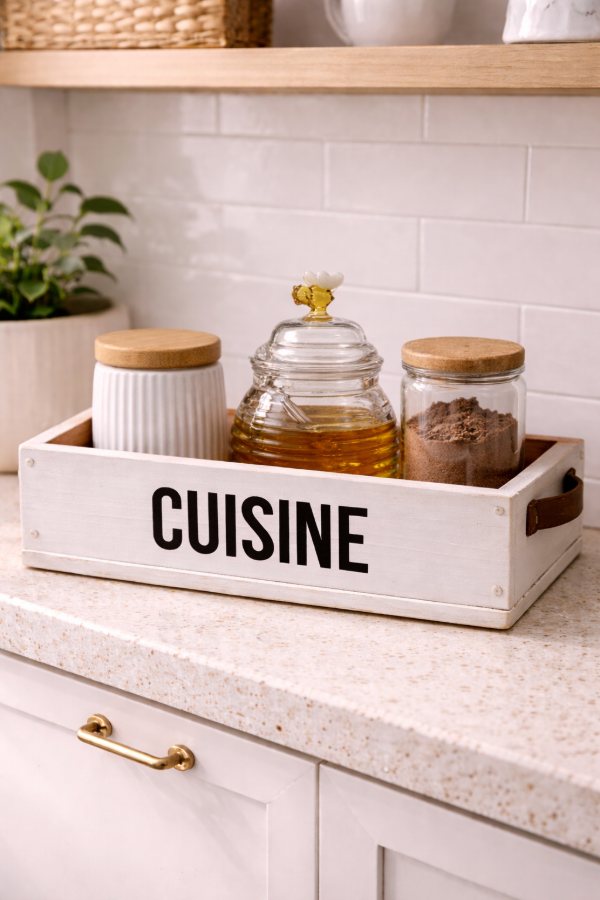 Producto - Caja "Cuisine" con tiradores de cuero