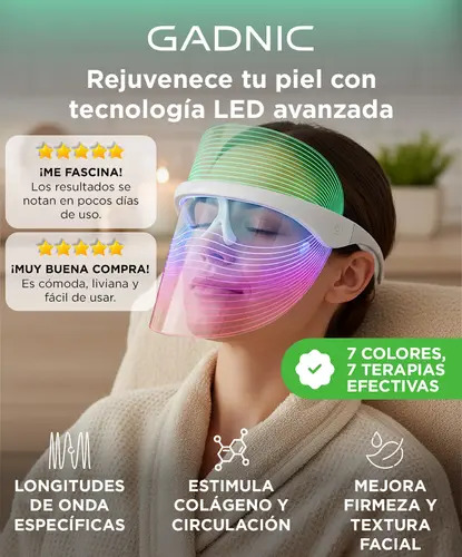 Producto - Mascara facial led traslucida -terapia fotodinámica -antiacné/rejuvenecimiento - - 1