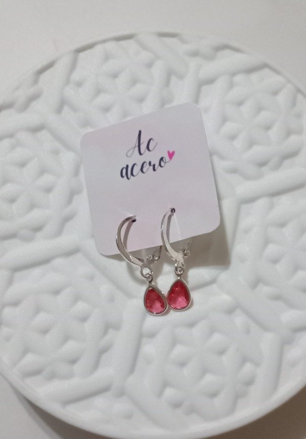 Producto - Aros gota rosa