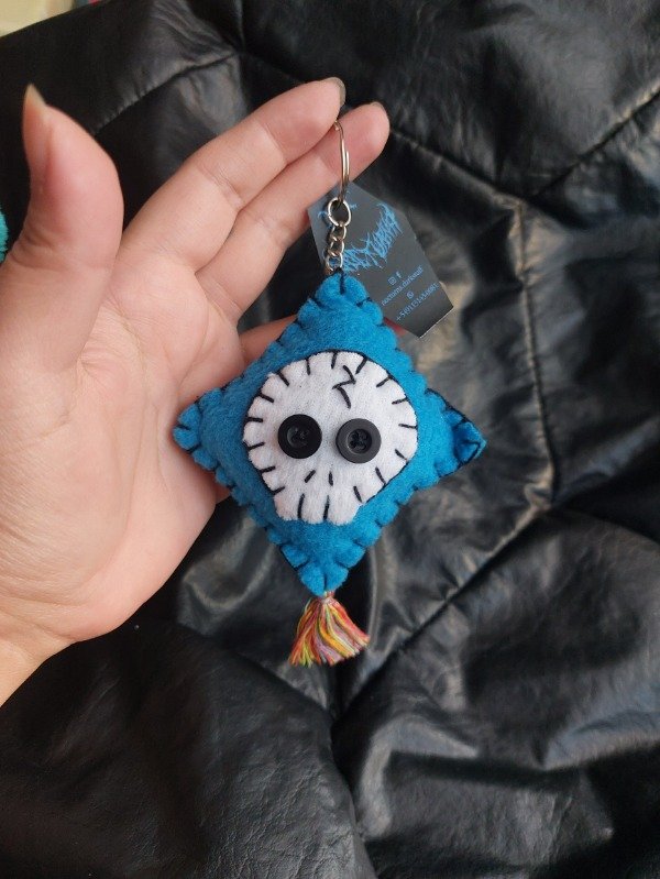 Producto - Llavero Skull blanco y celeste