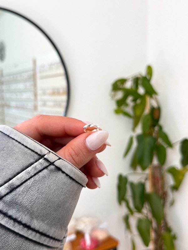 Producto - Ear cuff acero blanco enrollado - 1