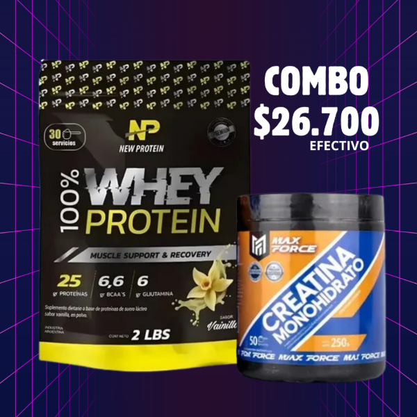 Producto - COMBO MAX PROTEIN - Creatina 300g + Proteina 1kg