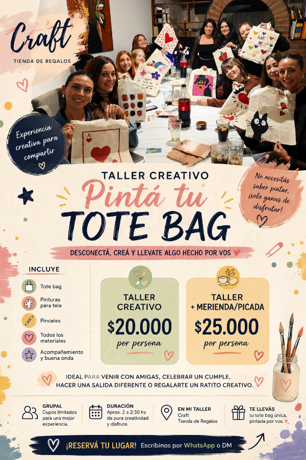 Producto - Taller creativo Pintá tu tote bag - 0