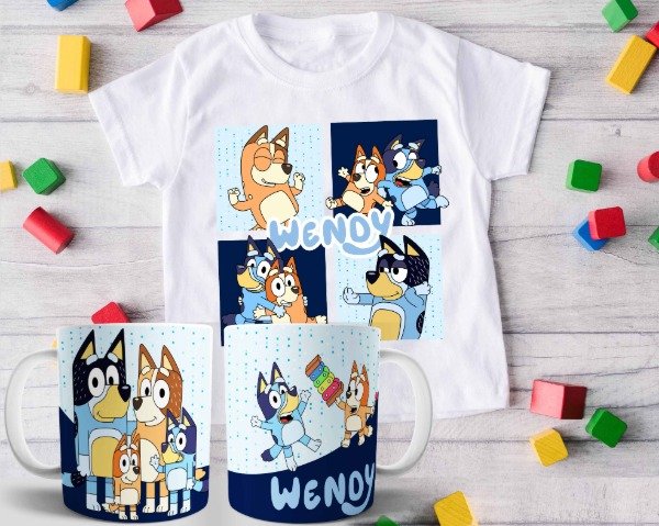 Producto - Tazas, Remeras y almohadones color infantil