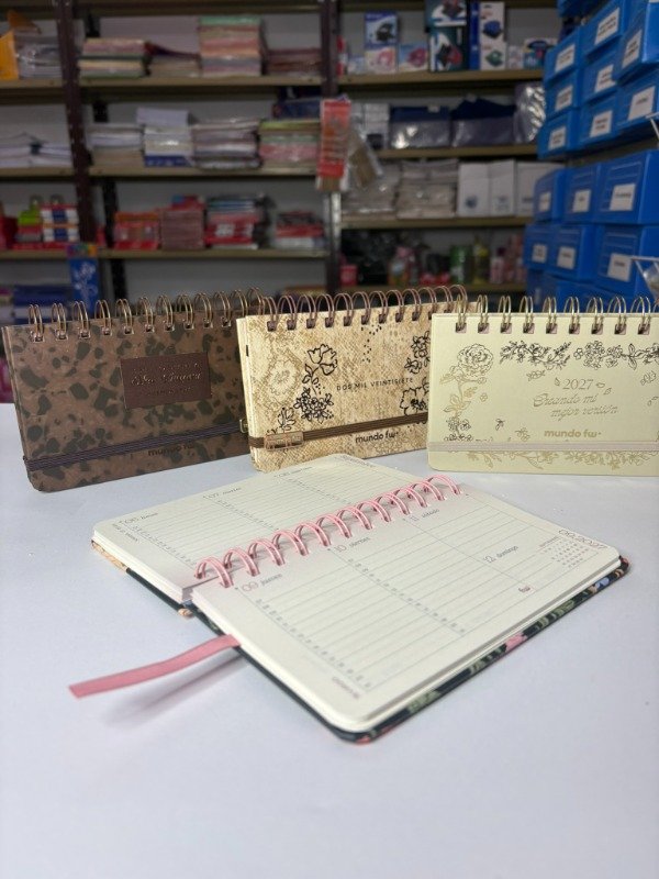 Producto - Agenda Semanal c/espiral POCKET 17x9,5cm - BOHO - "Mundo FW" - 0