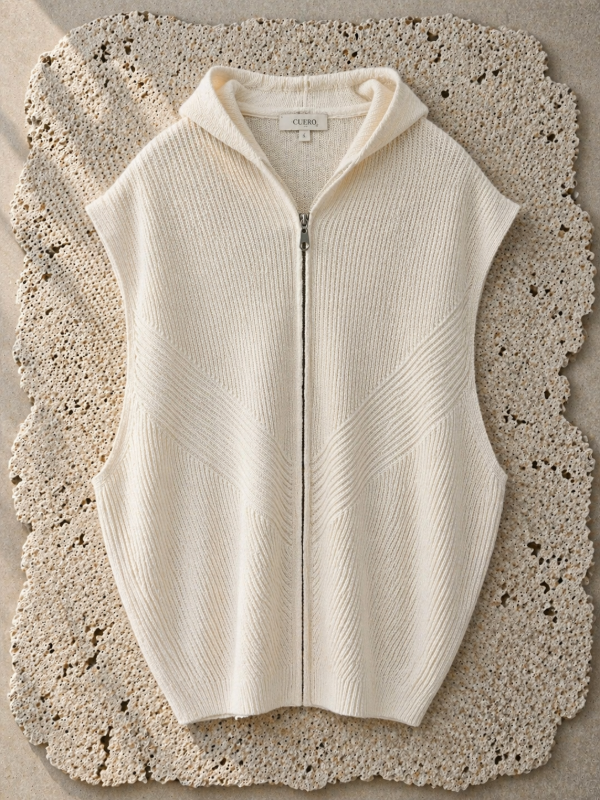 Producto - Chaleco Knit Hoodie Off White