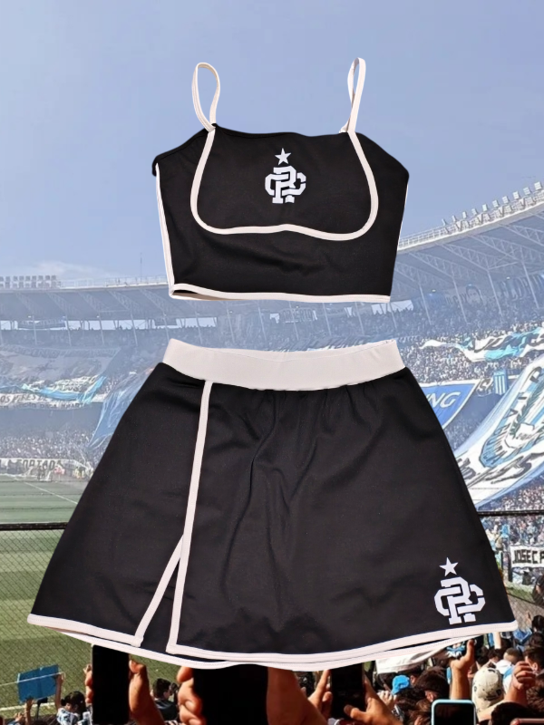 Conjunto short pollera negro