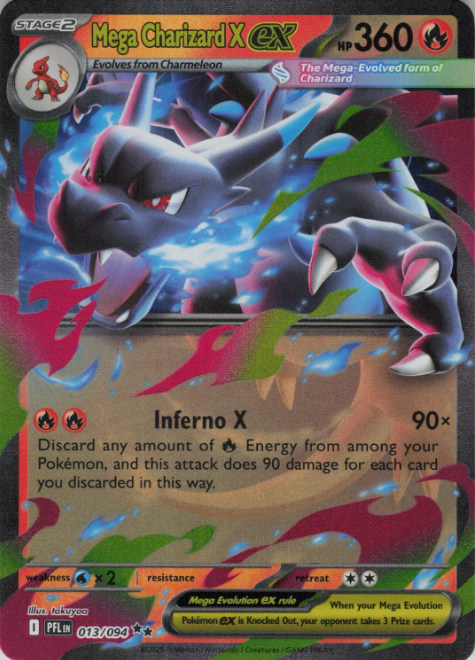 Producto - Mega Charizard X ex (013/094) [Mega Evolution: Phantasmal Flames]