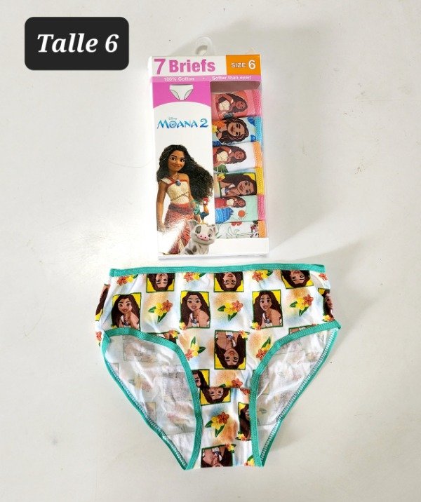 Producto - Pack 7 bombachas  disney moana talle 6