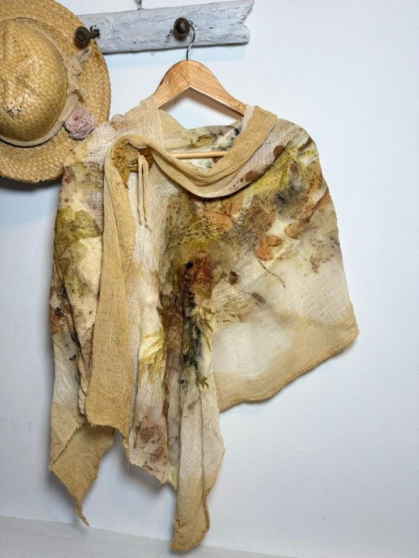 Producto - Pashmina ECOPRINT algodón ORO
