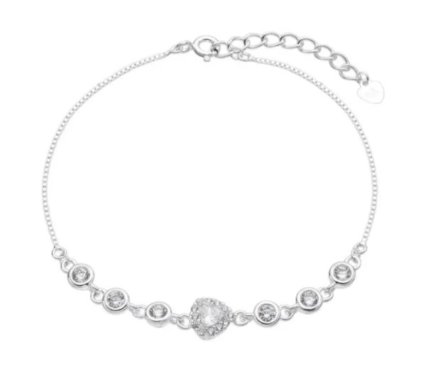 Producto - Pulsera Corazon y Puntos de Luz Plata 925