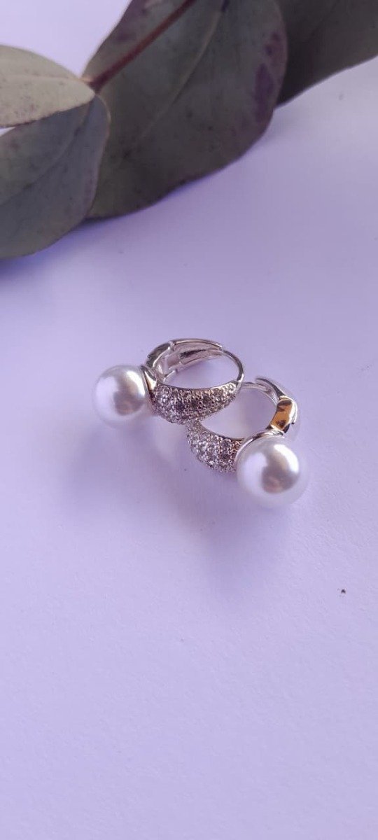 Producto - Aros acero blanco perla