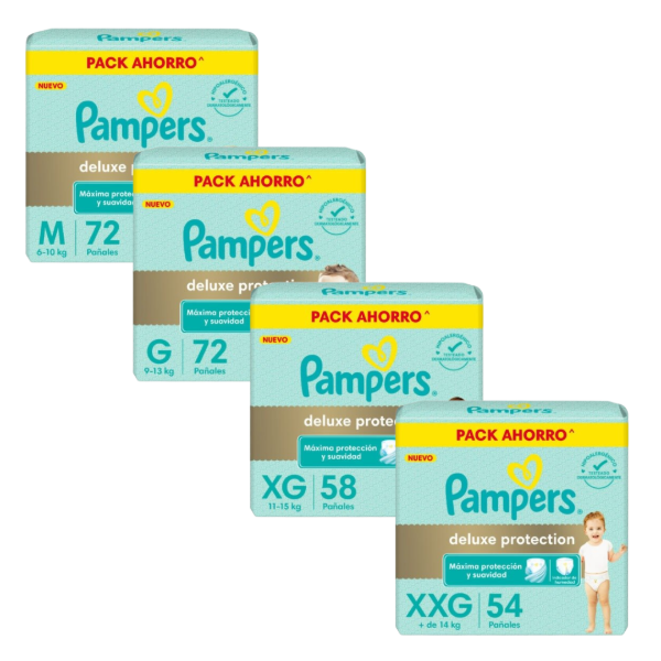 Producto - Pampers Deluxe Mx72 Gx72 XGx58 XXGx54