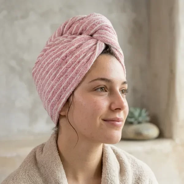 Producto - TURBANTE RAYADO DE SECADO RAPIDO SUPER ABSORBENTE COLORES SURTIDOS - 3