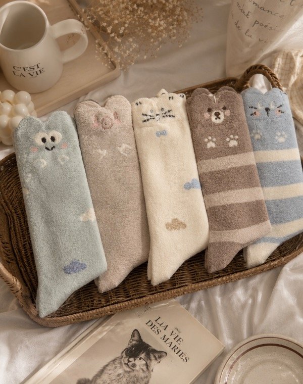 Producto - Medias plush Ultra soft animalitos con orejas