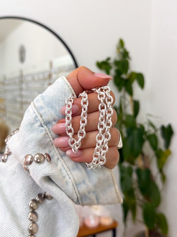 Producto - Cadenita acero blanco eslabones gruesitos