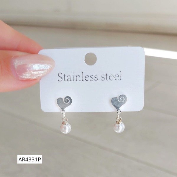 Producto - Aros pasante estrella/corazón perla colgante