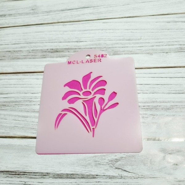 Producto - St 5482  Stencil Flor  de 10x10 cm