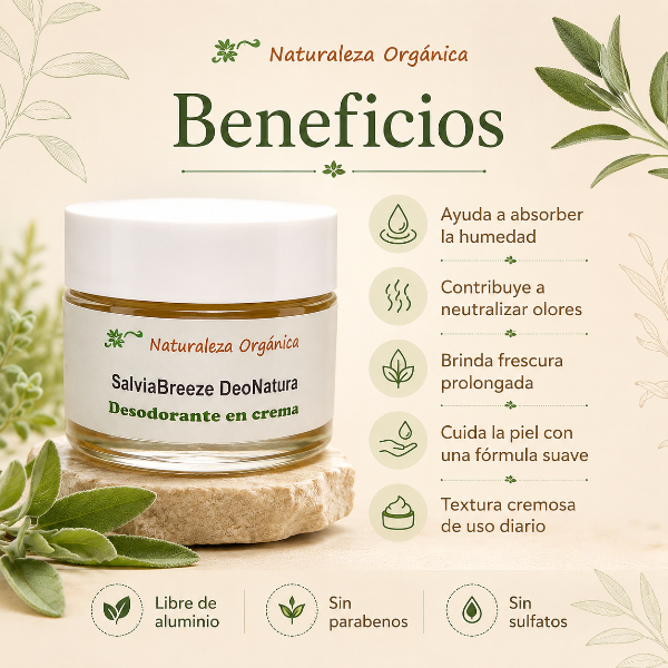 Producto - Desodorante en crema SalviaBreeze DeoNatura - 1