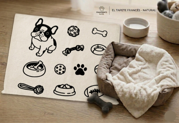 Producto - Alfombra Tejida de Algodón "Perrito" 40 x 60 cm
