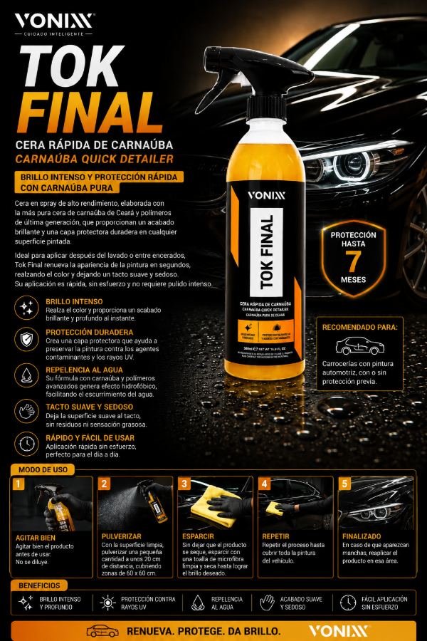 Producto - Vonixx Tok Final 500ml Cera de Carnauba en Spray