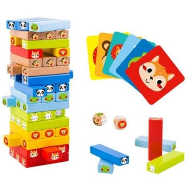 Producto - Juego Didáctico Torre Apilable De Animales Madera Magnific - 1