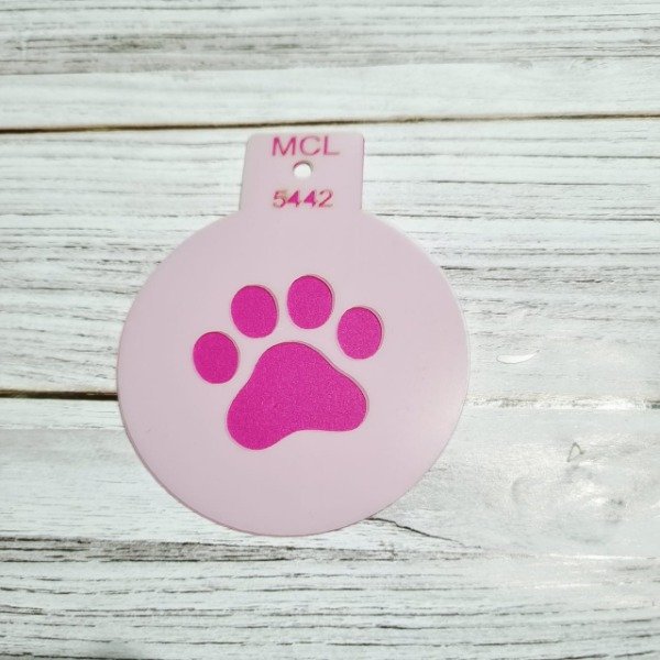 Producto - St 5442  Stencil  huella gato de 8 cm Cafe / Cookies