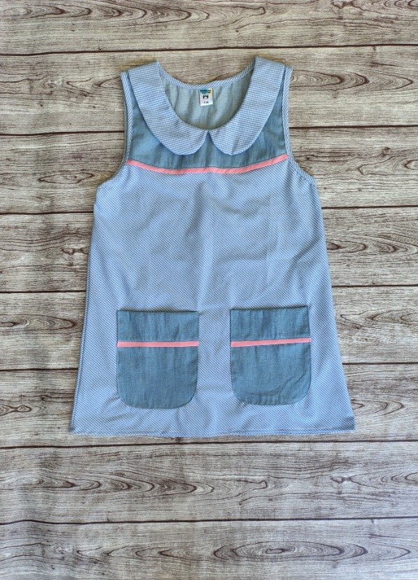 Producto - Guardapolvo evasé jeans celeste