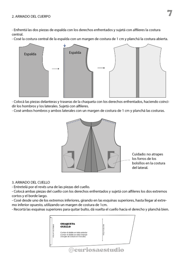 Producto - Chaqueta - Molde digital + Guía de costura - PDF descargables - 4