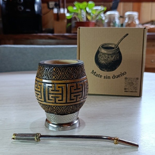 Producto - Mate coquito de calabaza con grabado láser 360 lineas