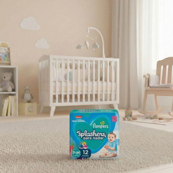 Producto - Pampers Splashers Baby Shark P-M  x12