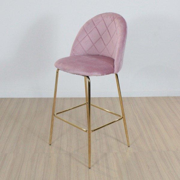 Producto - BANQUETA PRINCE ROSA PATA DORADA - 1