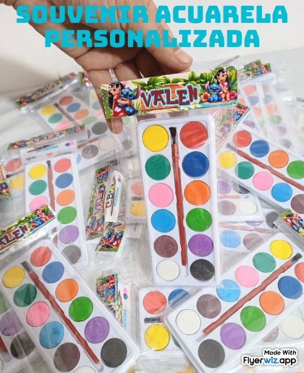 Producto - Acuarela Stitch 3 personalizado temática a eleccion