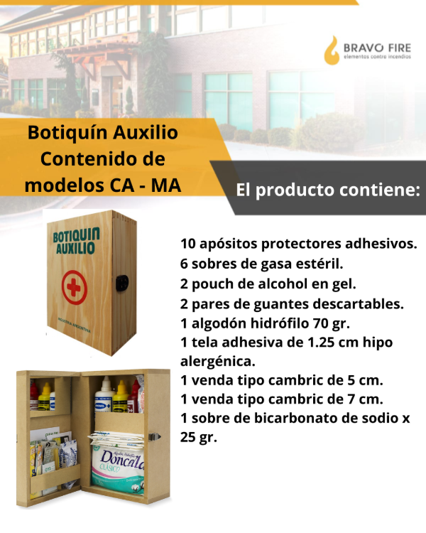 Producto - Botiquín De Madera Primeros Auxilios C/32 Elementos