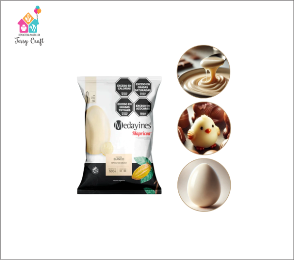 Producto - Chocolate Blanco Medayines Mapricoa 500grs