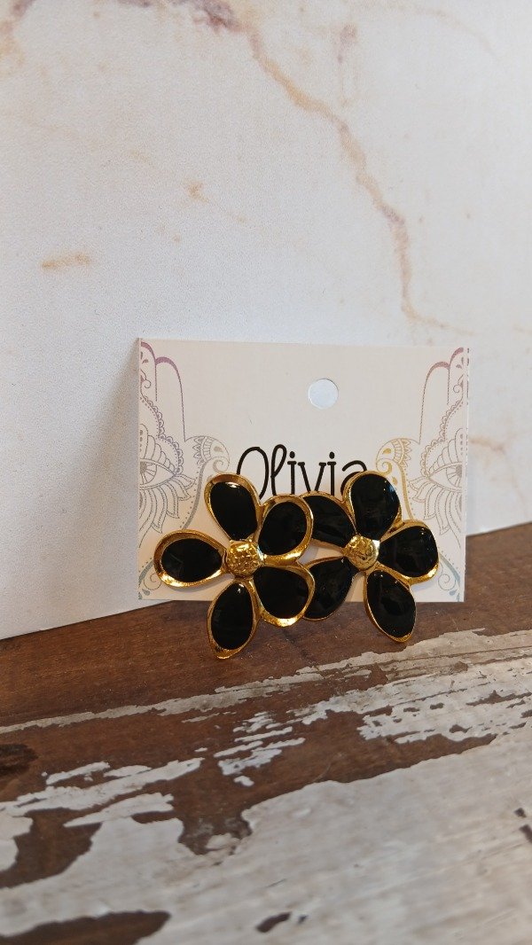 Producto - Aro flor gold black