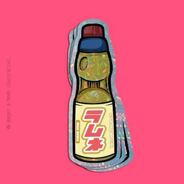 Producto - Sticker Holográfico Ramune Amarillo