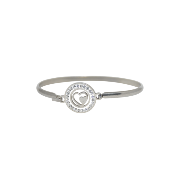 Producto - PROMO Pulsera Semi Esclava CORAZÓN Con Strass De Acero (PACK X3 UNIDADES)