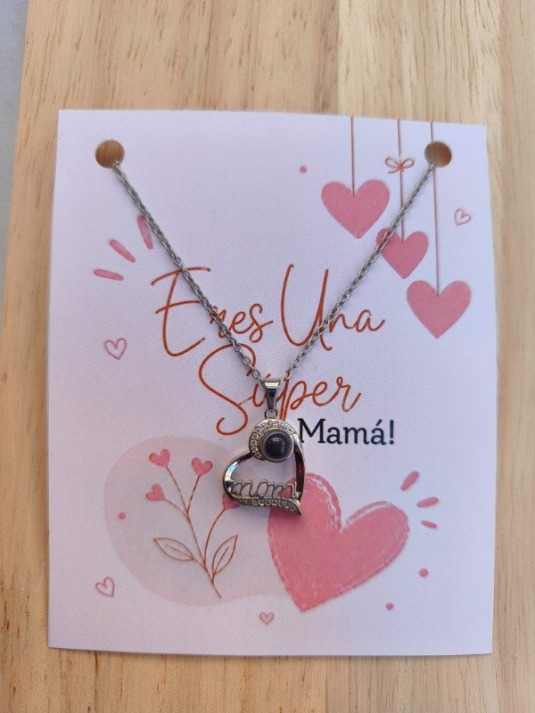 Producto - Collar Te Amo 100 idiomas Mamá plateado - 0