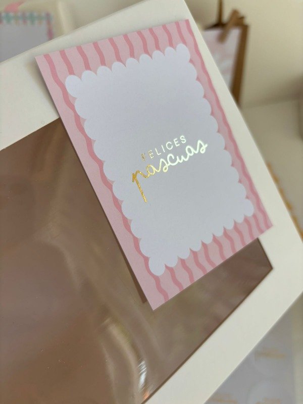 Producto - Tarjetas Pascua Rosa x16