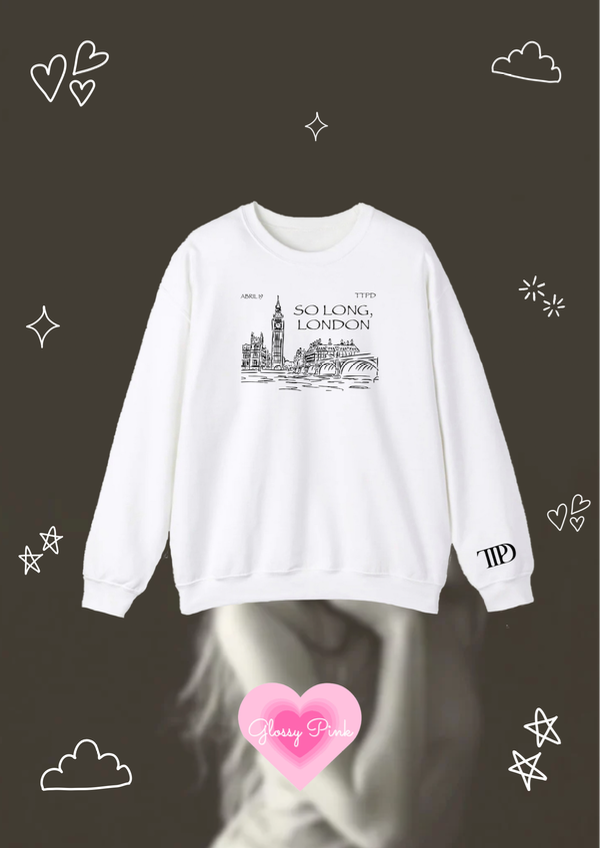 Buzo blanco cuello redondo London frisado