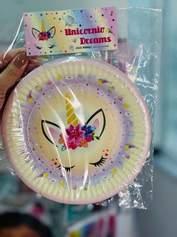 Producto - Platos Unicornio dream x8u