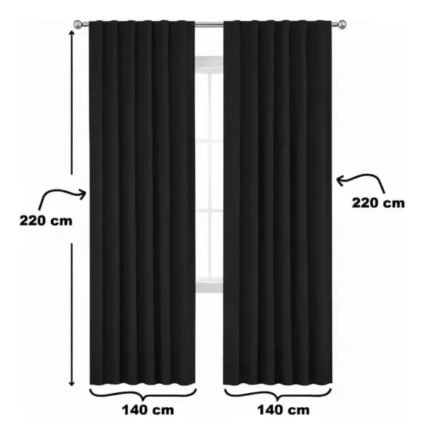 Producto - Cortina Blackout Textil 2 Paños 1,40 X 2,20 Presilla Oculta - 1