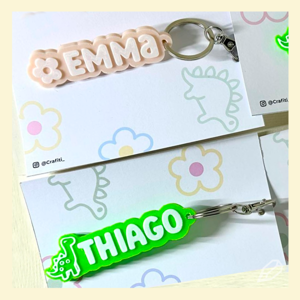 Producto - Llavero identificador - Nombre 2 colores